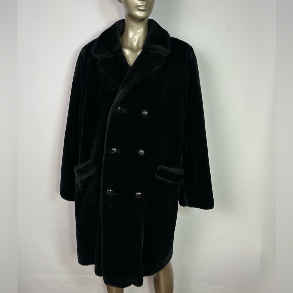 Men's Black Double-Breasted Coat